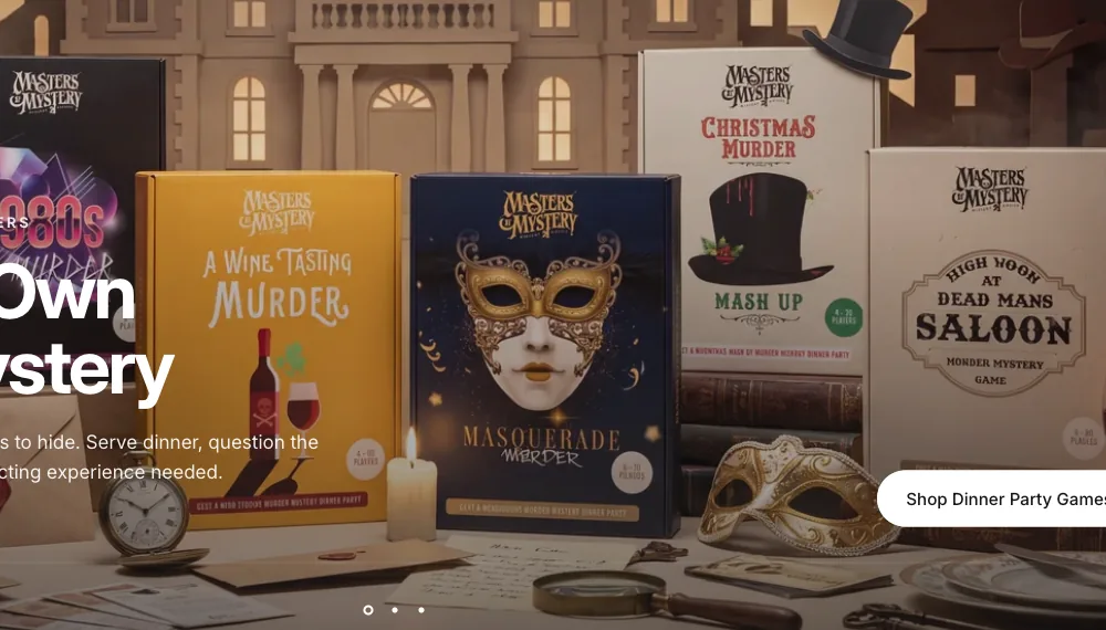 Masters of Mystery box art staged as cardboard dioramas