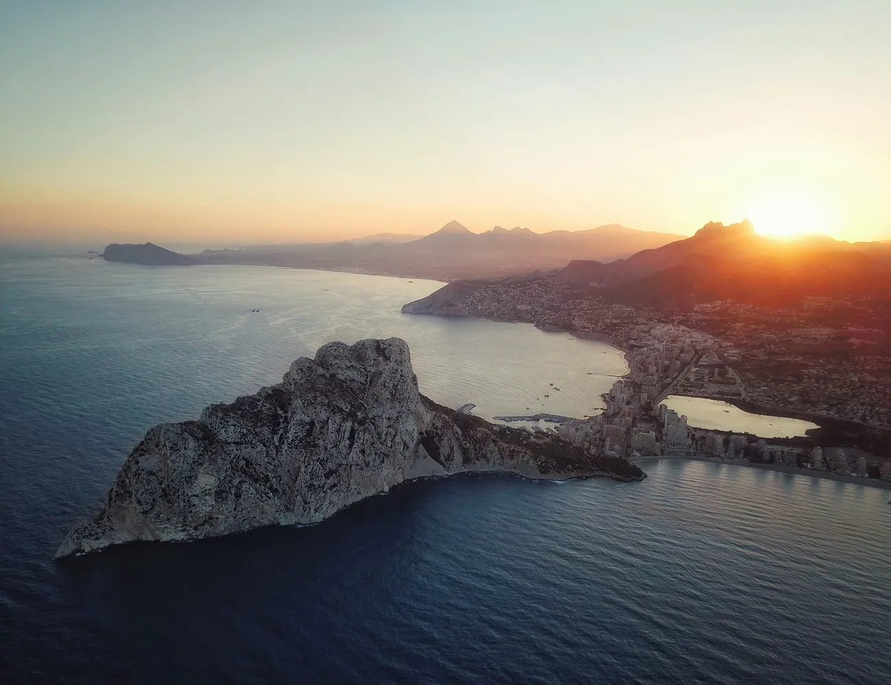 Sunset over a Balearic island